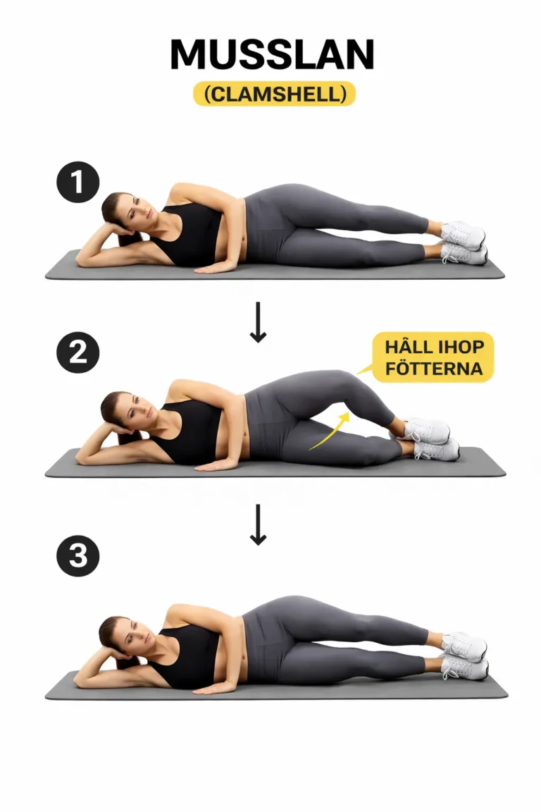 Musslan - Övning som tränar sätet