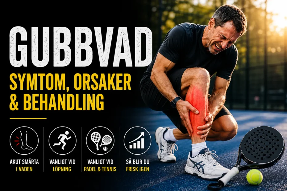 Man med gubbvad och smärta i vaden efter löpning